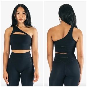 Alphalete Asymmetrical One Shoulder Sports Bra - Black
